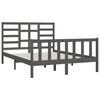 vidaXL Estructura de cama madera maciza gris King Size 150x200 cm