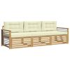 vidaXL Conjunto de sof&aacute;s de exterior 3 uds. Blanco y Crema Poli&eacute;ster