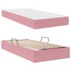 vidaXL Cama con almacenamiento y colch&oacute;n Rosa 90 x 190 cm Terciopelo