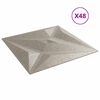 vidaXL Paneles de pared 48 pcs Bet&oacute;n Estrella 50 x 50 cm Espuma XPS