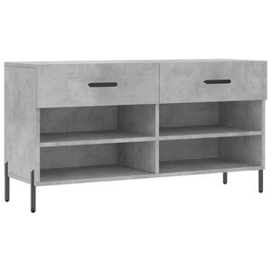 vidaXL Banco zapatero madera de ingenier&iacute;a gris hormig&oacute;n 102x35x55 cm