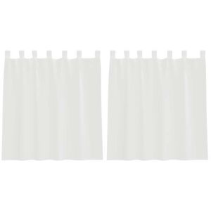 vidaXL Cortinas de gasa con trabillas 2 uds. color blanco 140x140 cm