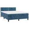 vidaXL Cama box spring con colch&oacute;n terciopelo azul oscuro 140x190 cm
