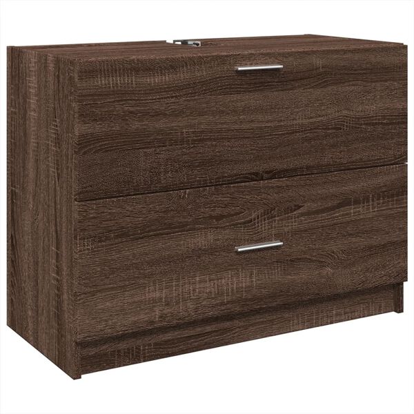 vidaXL Armario de lavabo madera de ingenier&iacute;a marr&oacute;n roble 78x37x59 cm