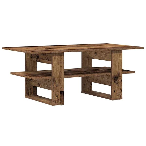 vidaXL Mesa de centro madera ingenier&iacute;a madera envejecida 102x55x42 cm