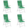 vidaXL Cojines de silla con respaldo alto 4 uds tela Oxford verde
