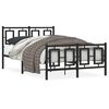 vidaXL Estructura cama sin colch&oacute;n con estribo metal negro 120x190 cm