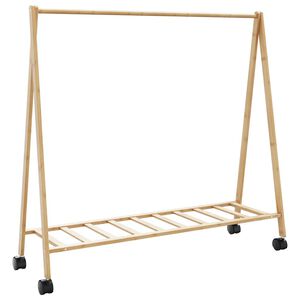 vidaXL Perchero con estantes y ruedas 106x34x106,5 cm bamb&uacute;