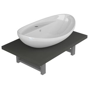 vidaXL Conjunto de muebles de ba&ntilde;o 2 piezas cer&aacute;mica roble