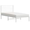 vidaXL Estructura cama sin colch&oacute;n con cabecero metal blanco 75x190 cm