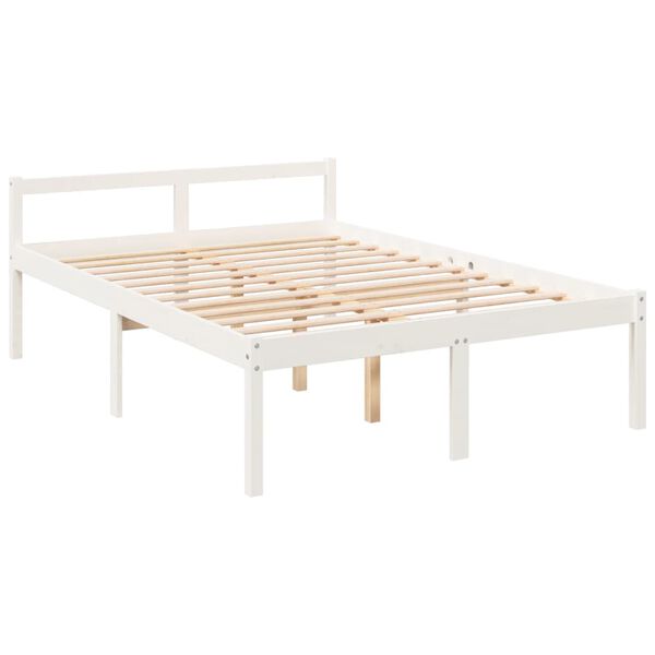 vidaXL Cama senior doble sin colchón blanco 135x190 cm