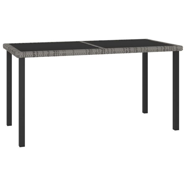 vidaXL Juego de comedor para jardín 7 piezas ratán sintético gris