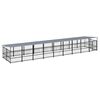 vidaXL Perrera de exterior con tejado acero 16,89 m&sup2;