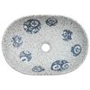 vidaXL Lavabo sobre encimera ovalado cerámica gris y azul 47x33x13 cm