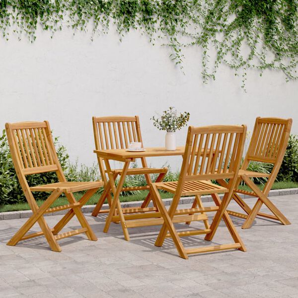 vidaXL Set de comedor de jard&iacute;n plegable 5 pzas madera maciza acacia