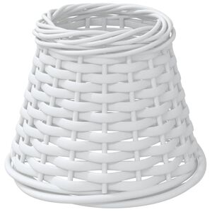 vidaXL Pantalla para l&aacute;mpara mimbre blanco &Oslash;15x12 cm