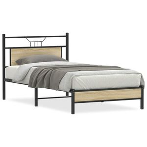 vidaXL Estructura de cama sin colch&oacute;n madera roble Sonoma 100x190 cm