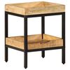 vidaXL Mesa lateral Marr&oacute;n 35 x 35 x 45 cm Madera de mango maciza