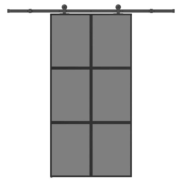 vidaXL Puerta corredera set herrajes vidrio templado aluminio