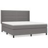 vidaXL Cama box spring con colch&oacute;n tela gris oscuro 180x200 cm