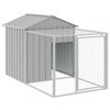 vidaXL Gallinero con corral acero galvanizado gris claro 117x813x123cm
