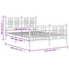 vidaXL Estructura cama sin colch&oacute;n con estribo metal blanco 120x190 cm