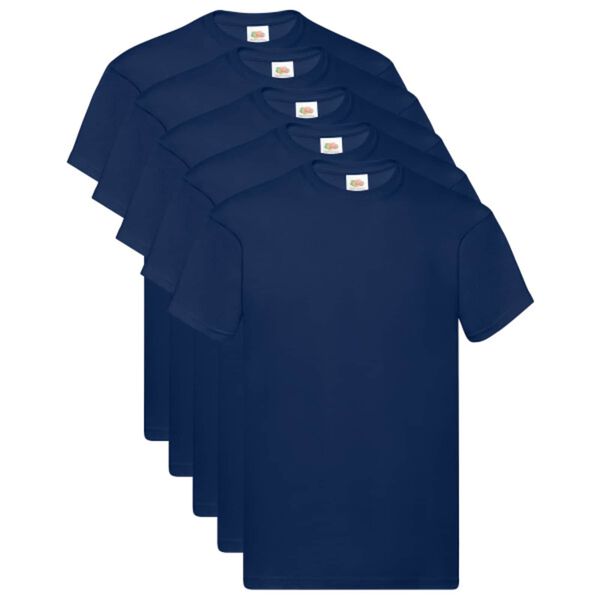 vidaXL Camiseta 5 pcs Azul 5XL Algod&oacute;n