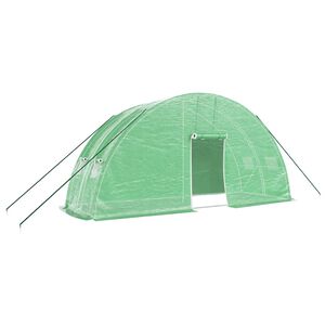 vidaXL Invernadero con estructura de acero verde 12 m&sup2; 6x2x2,85 m