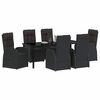 vidaXL Conjunto de Comedor de Jard&iacute;n 7 pcs Negro rat&aacute;n sint&eacute;tico