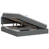vidaXL Cama de almacenamiento LED con colch&oacute;n Gris oscuro 140 x 190 cm