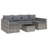 vidaXL Set de muebles de jard&iacute;n 2 pzas cojines rat&aacute;n sint&eacute;tico gris