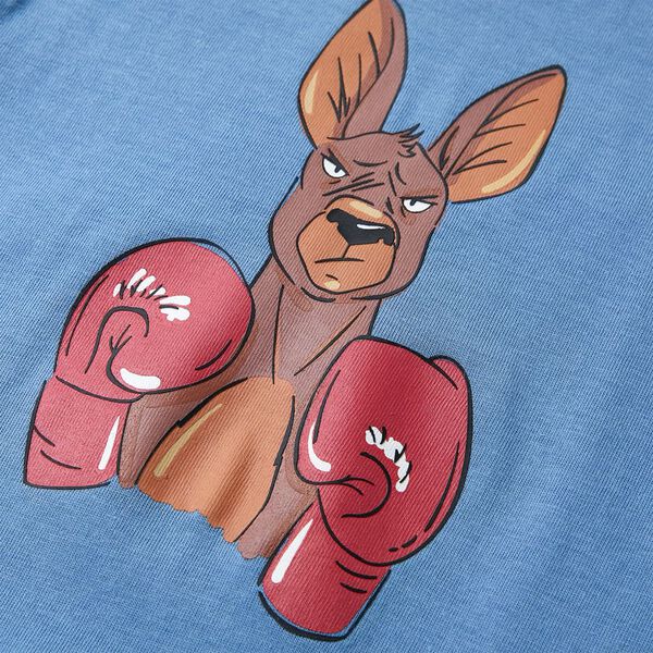 Camiseta infantil de manga corta azul medio 92