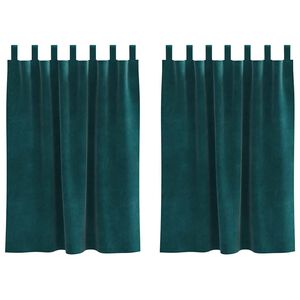 vidaXL Cortinas opacas 2 uds. Verde oscuro 140 x 140 cm Terciopelo