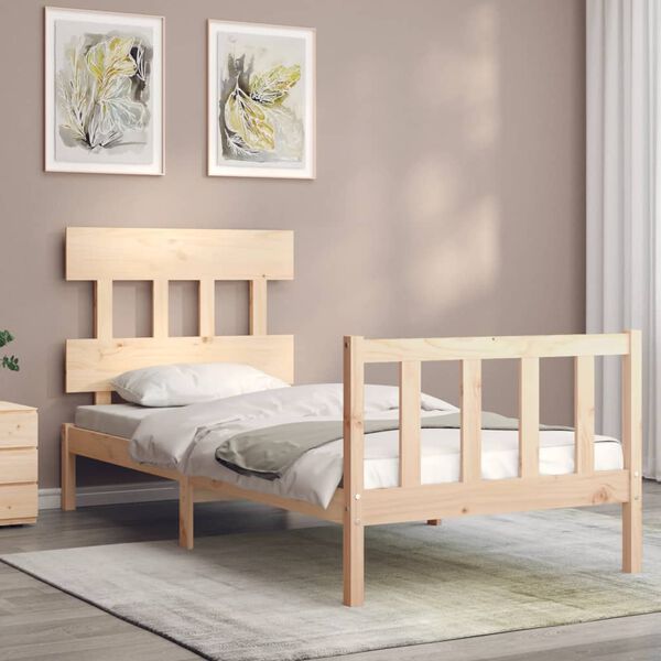 vidaXL Estructura de cama sin colch&oacute;n madera maciza de pino 90x200 cm