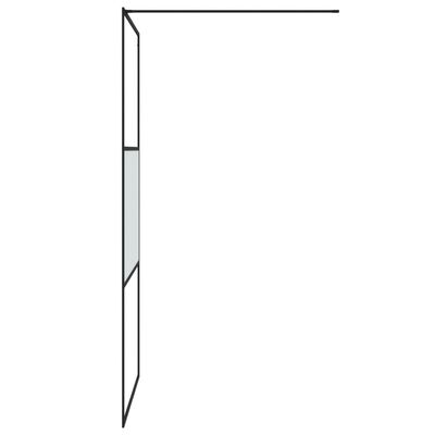 vidaXL Mampara de ducha vidrio ESG semiesmerilado negro 100x195 cm
