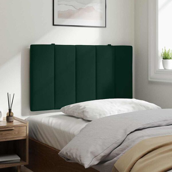 vidaXL Cabecero de cama acolchado Hanko terciopelo verde oscuro 80 cm