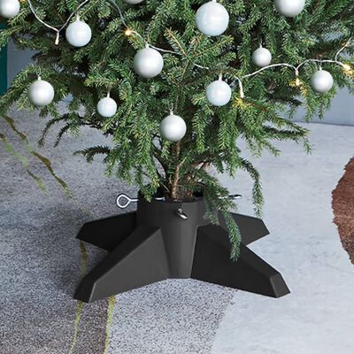 vidaXL Soporte para árbol de Navidad gris 55,5x55,5x15 cm