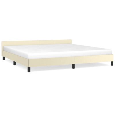 vidaXL Estructura de cama con cabecero cuero sintético crema 200x200cm