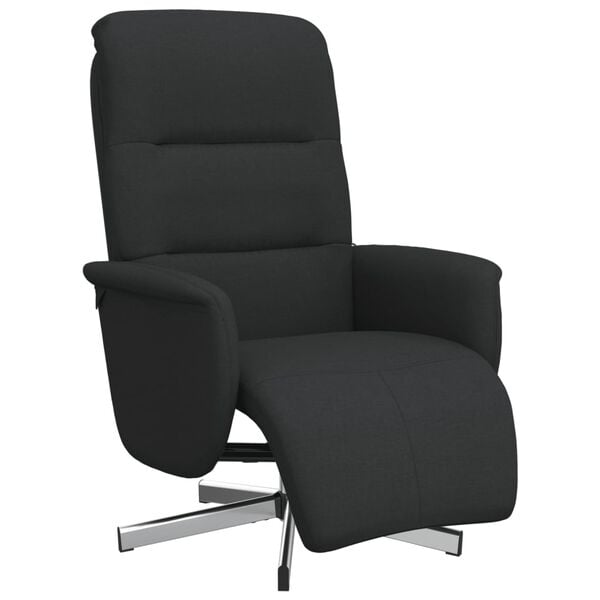 vidaXL Sill&oacute;n reclinable con reposapi&eacute;s tela negra