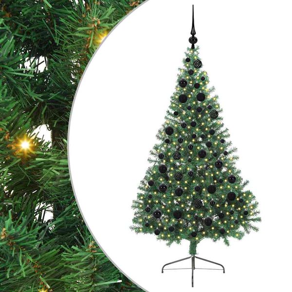 vidaXL &Aacute;rbol de Navidad Artificial Preiluminado Verde 180 cm PVC