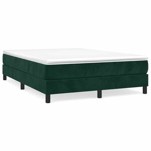 vidaXL Estructura Estructura de cama con somier terciopelo verde oscuro 140x200 cm