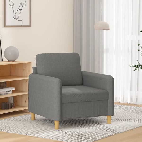 vidaXL Sill&oacute;n de tela gris oscuro 60 cm