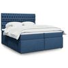 vidaXL Cama box spring con colch&oacute;n tela azul 200x200 cm