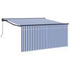 vidaXL Toldo Retr&aacute;ctil Manual Azul y 300 x 250 cm Poli&eacute;ster y Aluminio