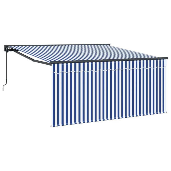 vidaXL Toldo Retr&aacute;ctil Manual Azul y 300 x 250 cm Poli&eacute;ster y Aluminio