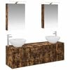 vidaXL Juego de Muebles de Ba&ntilde;o 5 uds. Roble Ahumado