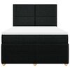 vidaXL Cama box spring con colch&oacute;n tela negro 140x200 cm