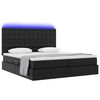 vidaXL Cama con almacenamiento y LED con cabecera Negro 200 x 200 cm