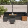 vidaXL Conjunto de sof&aacute;s de jard&iacute;n 11 pcs Negro rat&aacute;n sint&eacute;tico