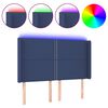 vidaXL Cabecero con LED de tela azul 147x16x118/128 cm